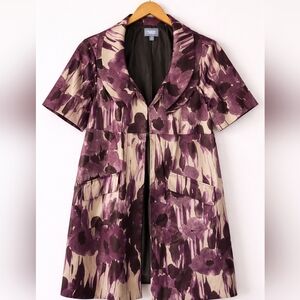 Simply Vera Wang Midnight Garden Jacket XL Purple Floral Lightweight Coat